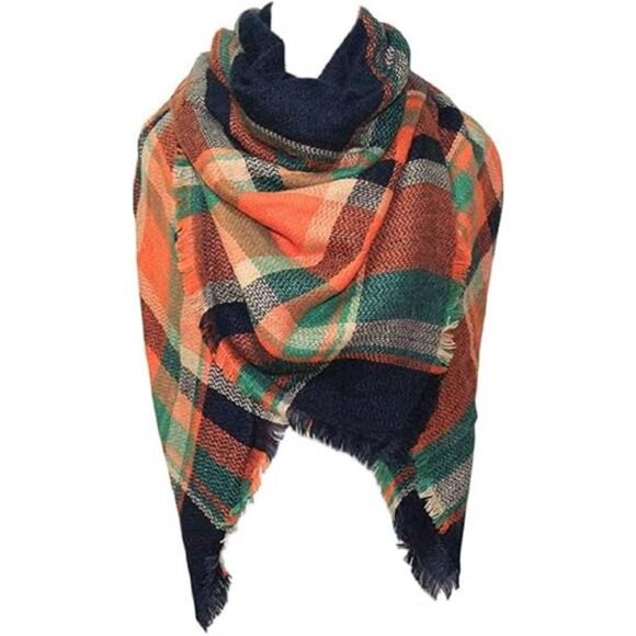 Plaid Tartan Scarf, Soft Warm Blanket Shawl Wrap - Picture 6 of 6